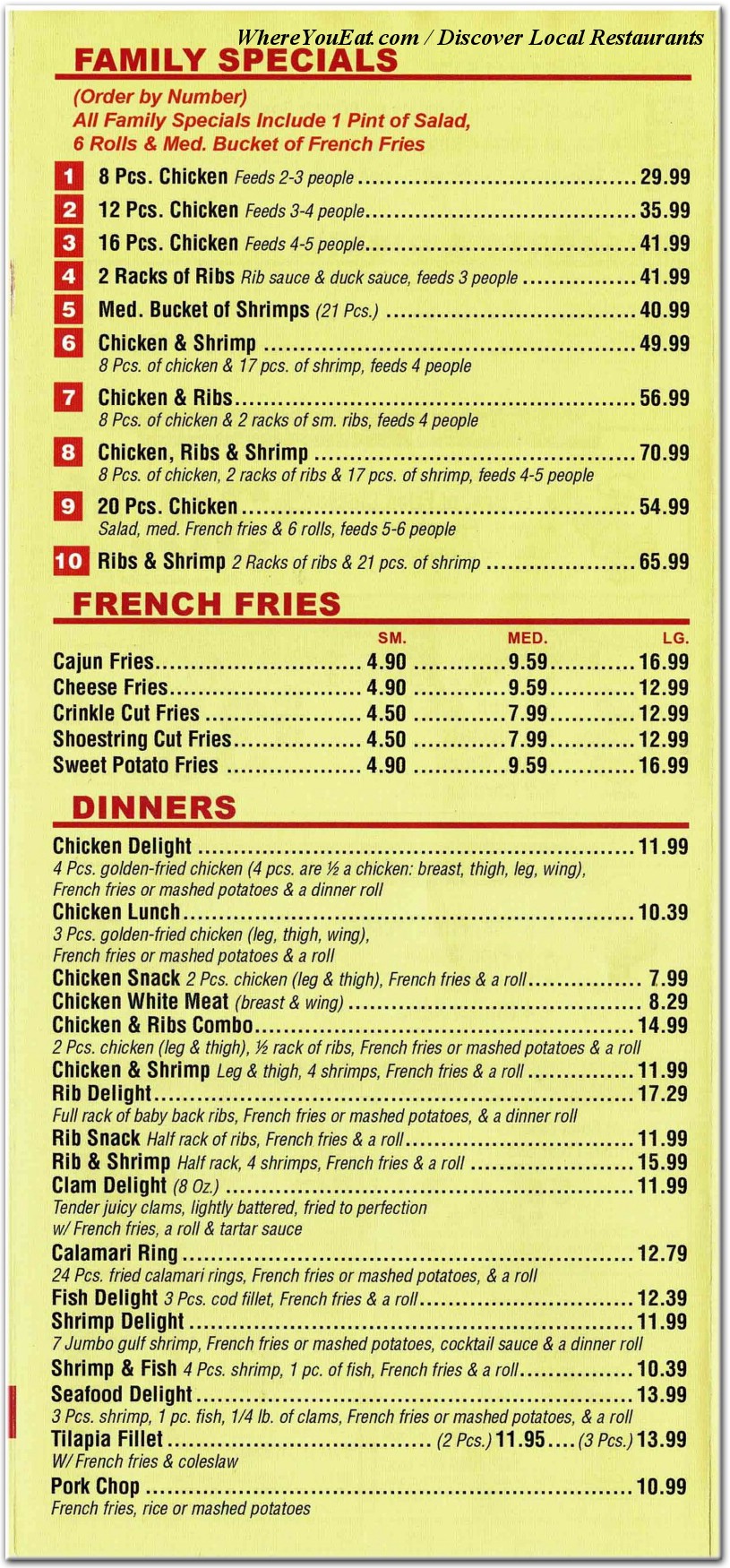 menu